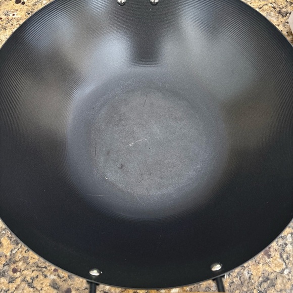 INFUSE CARBON STEEL WOK BAMBOO HANDLE GLASS LID WIRE RAC 14” - Picture 9 of 12